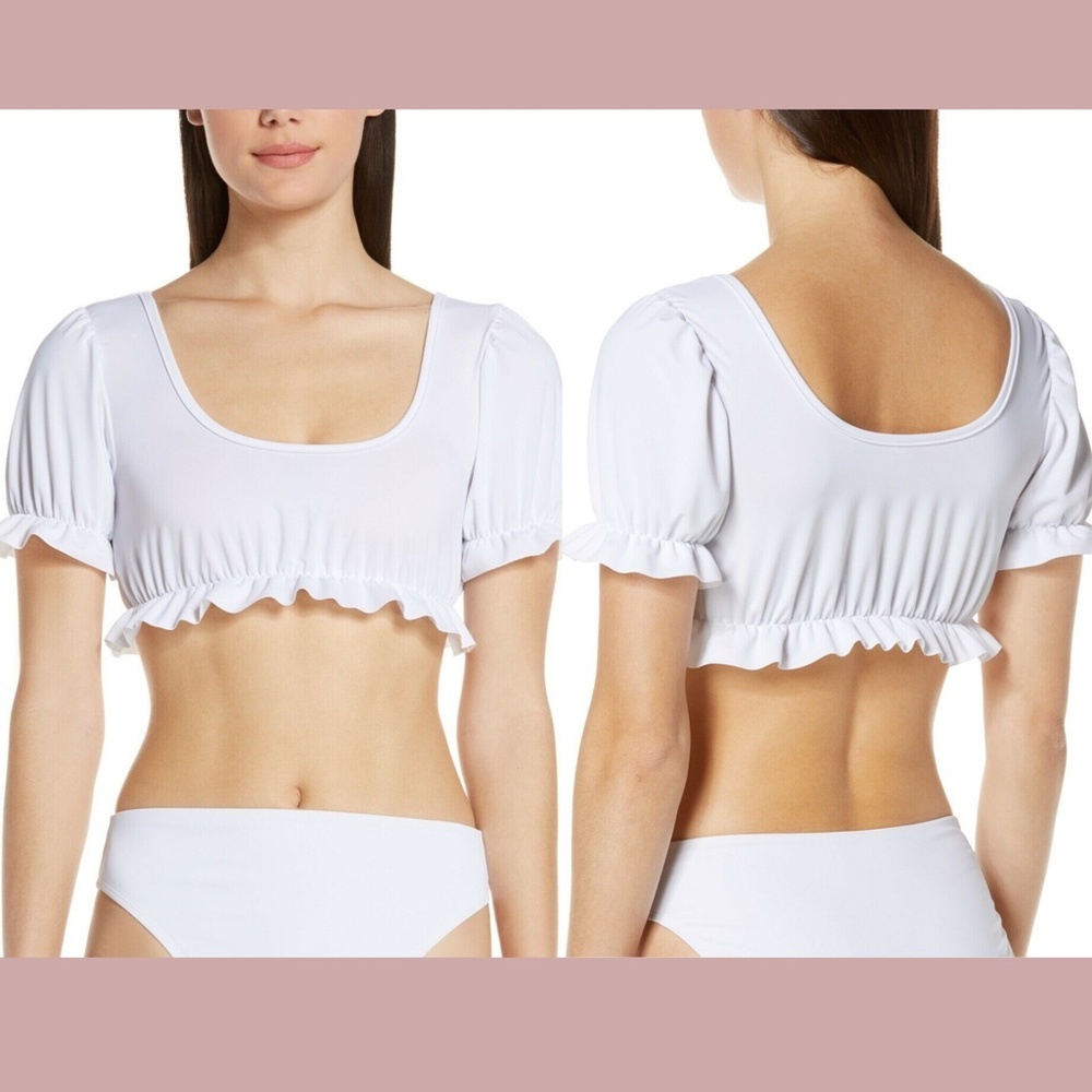 NWT‎ $135 Beth Richards Daisy Bikini Top in White [SZ Small ]